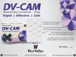 DV-CAM (Piroxicam Beta Cyclodextrin) 20Mg Tablets by Don Valley
