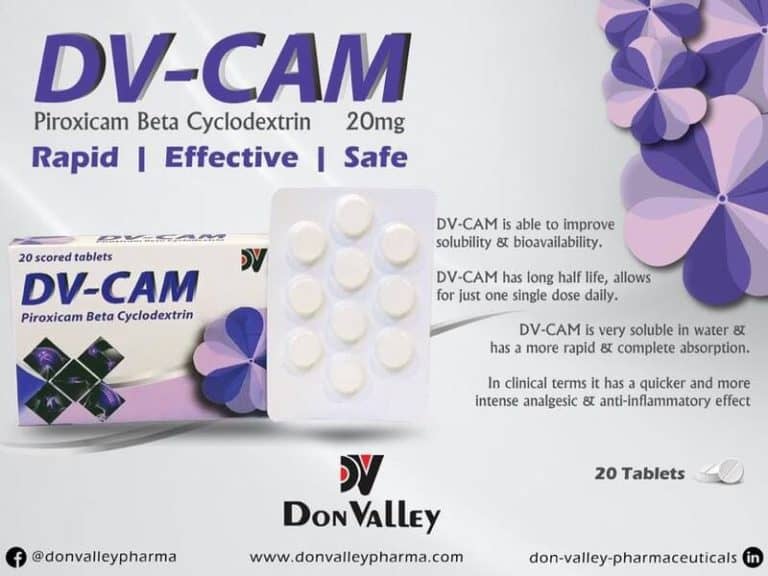 DV-CAM (Piroxicam Beta Cyclodextrin) 20Mg Tablets by Don Valley