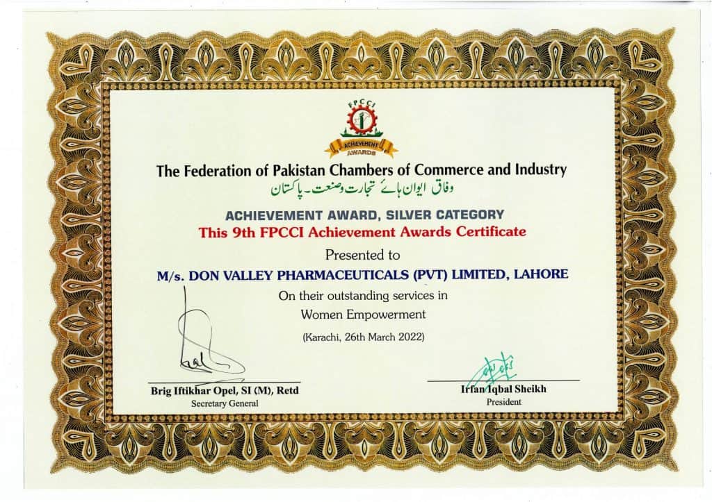 Top-tier Leading Pharma Company in Pakistan 3 FPCCI Achievement Award
